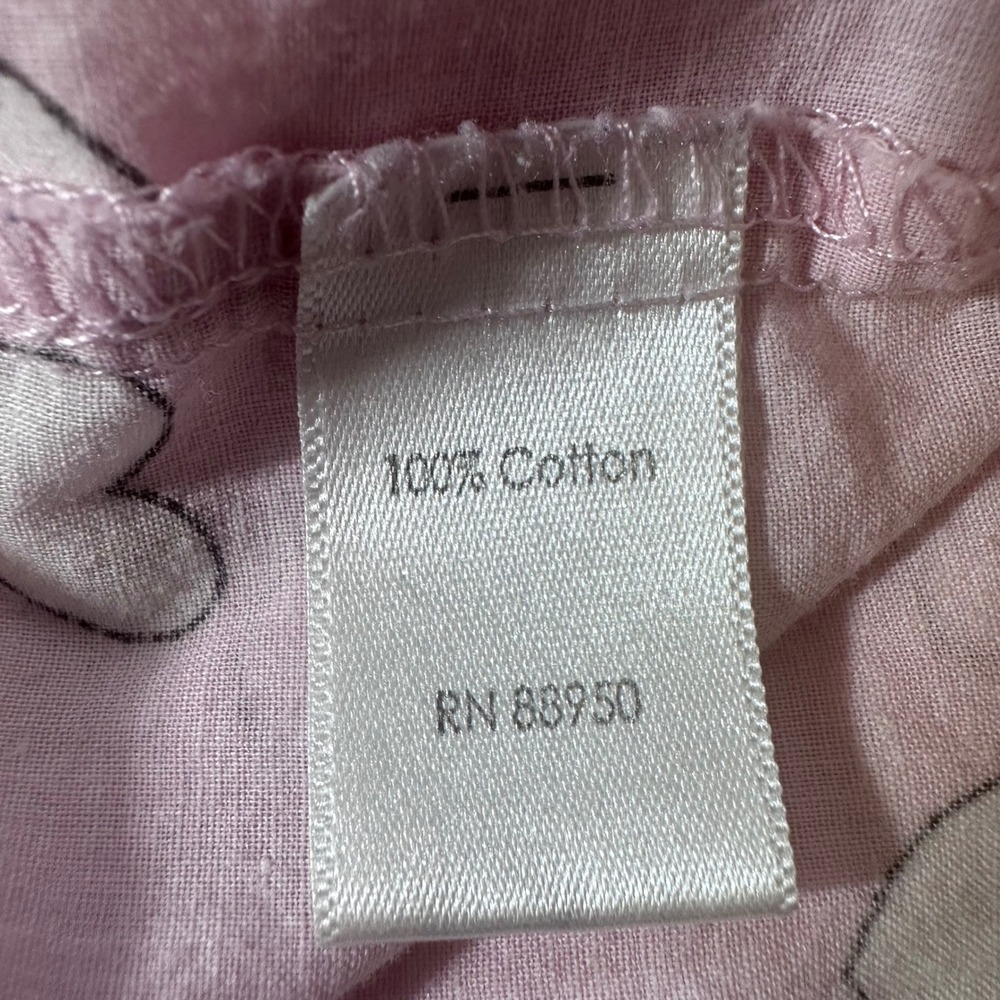 Insomniax Pajama Set Women L Pink Heart Print Cotton Button Down Short Sleeve - Picture 8 of 9